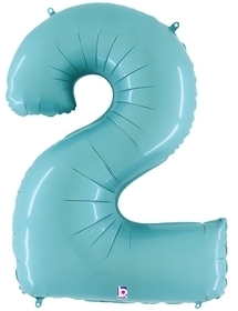 Megaloon Pastel Blue Number 2 two balloon BETALLIC
