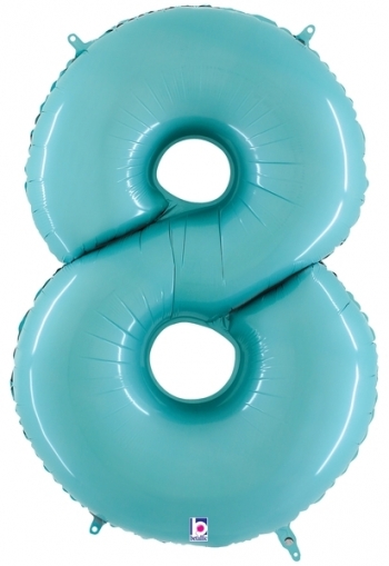Megaloon Pastel Blue Number 8 eight balloon BETALLIC