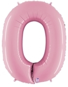 40" Megaloon Pastel Pink Number 0 Zero balloon foil balloons