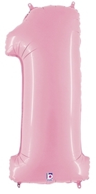 40" Megaloon Pastel Pink Number 1 balloon  foil balloons