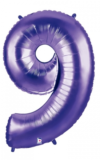Megaloon Purple Number 9 balloon BETALLIC