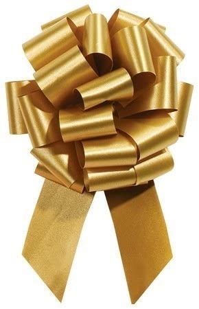 #40 Pull Bow - Florasatin 8" - Gold ribbons