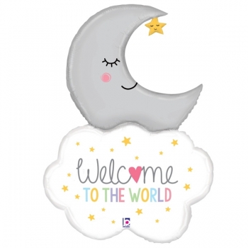 Welcome Baby Moon Balloon BETALLIC%2525252BSEMPERTEX