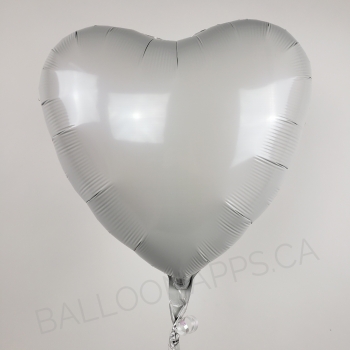 18" Foil Heart - Metallic White balloon foil balloons
