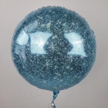 18" Foil Faux Sparkle Blue balloon foil balloons