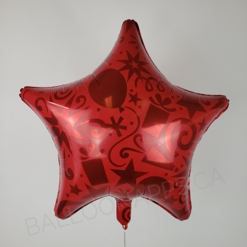 22" Foil Star Festive Red balloon foil balloons