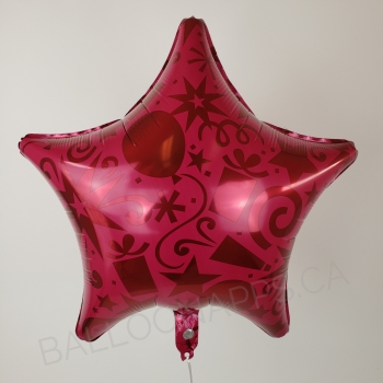 22" Foil Star Festive Magenta balloon foil balloons