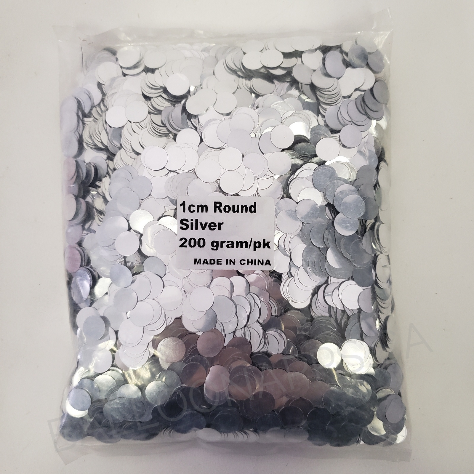(200gr) 1cm Round Metallic Silver Confetti