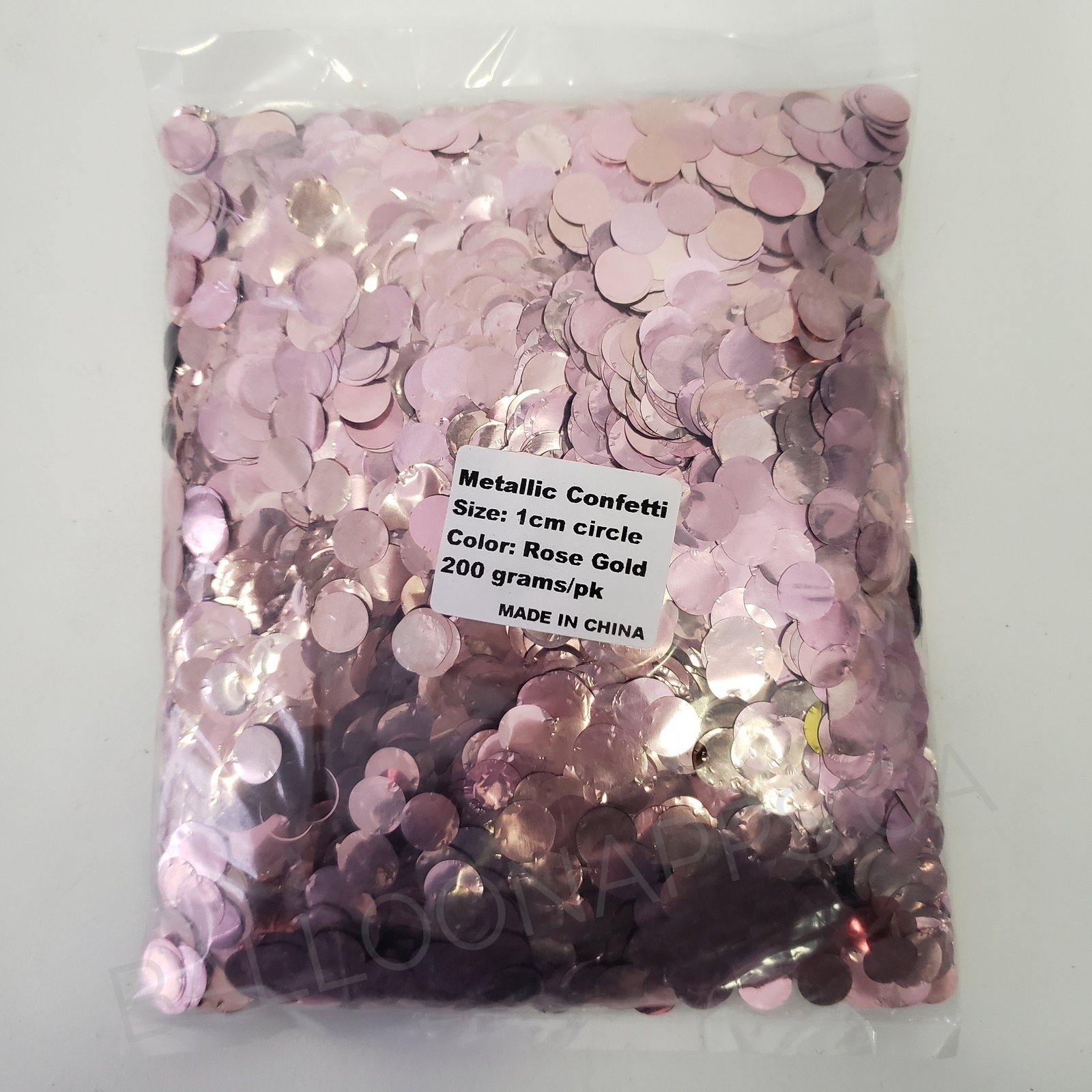 (200gr) 1cm Round Metallic Rose Gold Confetti