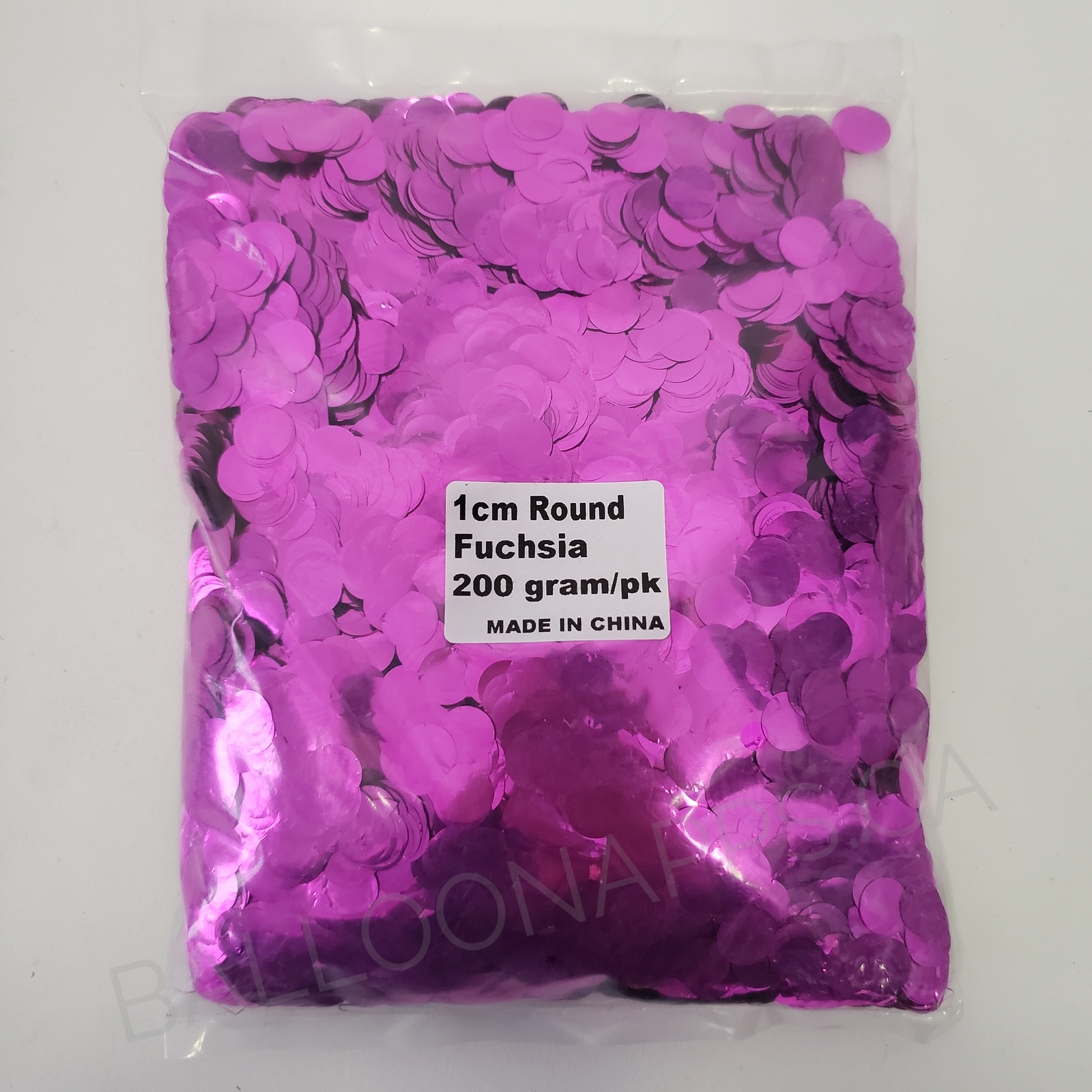 (200gr) 1cm Round Metallic Fuchsia Confetti