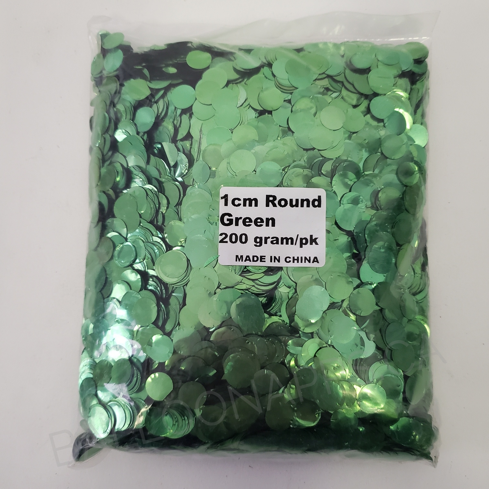 (200gr) 1cm Round Metallic Green Confetti