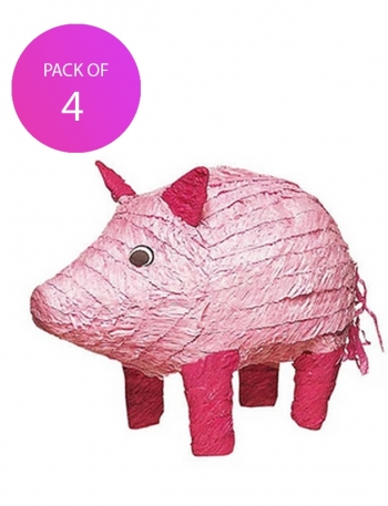 Cute Pig Pinata - Pack of 4