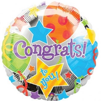 4" Foil - Congrats Jubilee Airfill Heat Seal Required balloon foil balloons