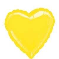 Foil Heart - Citrine Yellow QUALATEX Airfill Heat Seal Required