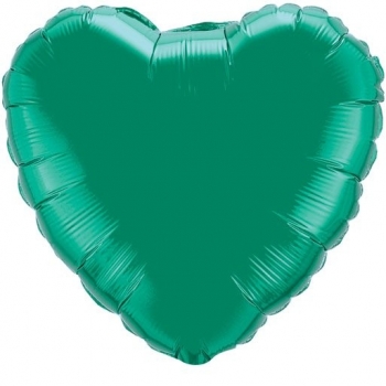 Foil Heart - Emerald Green QUALATEX Airfill Heat Seal Required