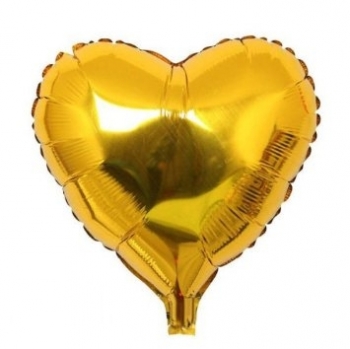 4" Foil Heart - Gold Airfill Heat Seal Required balloon foil balloons