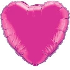 Foil Heart - Magenta Airfill Heat Seal Required QUALATEX