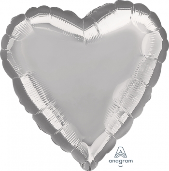4" Foil Heart - Silver Airfill Heat Seal Required balloon foil balloons