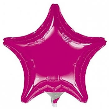 4" Foil Star - Fuchsia Airfill Heat Seal Required balloon foil balloons