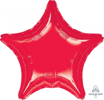 4" Foil Star - Ruby Red Airfill Heat Seal Required balloon foil balloons