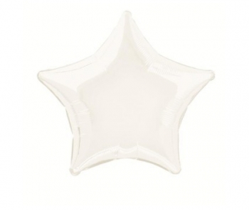 4" Foil Star - White Airfill Heat Seal Required balloon foil balloons