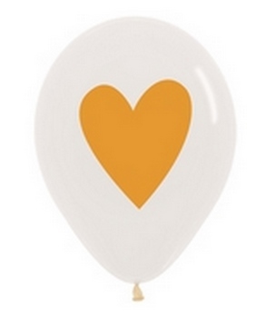 BET (50) 11" Heart of Gold Crystal Clear Two-Side balloons latex balloons