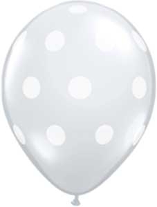 (50) 11" Big Polka Dots - Clear balloons latex balloons