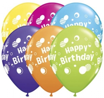 Birthday Polka Dots - Tropical Assorted balloons QUALATEX
