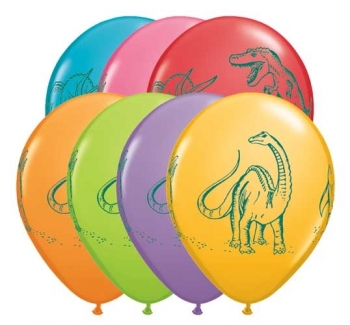 (50) 11" Dinosaurs in Action - Assorted balloons latex balloons