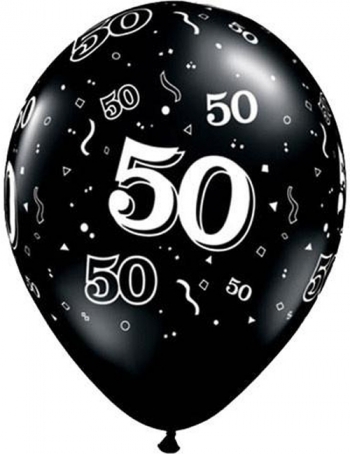 (50) 11" 50 Around Black balloons latex balloons