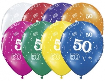 (50) 11" 50 Around - Jewel Assorted balloons latex balloons