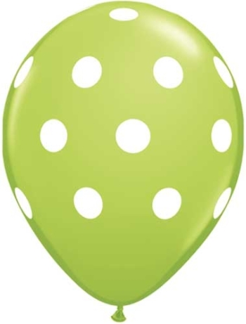 (50) 11" Big Polka Dots Lime Green balloons latex balloons