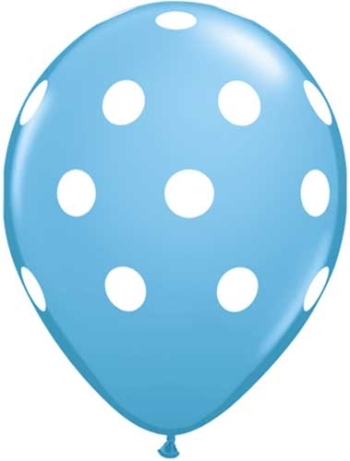 (50) 11" Big Polka Dots Pale Blue balloons latex balloons