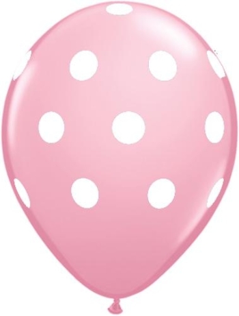 (50) 11" Big Polka Dots Pink balloons latex balloons