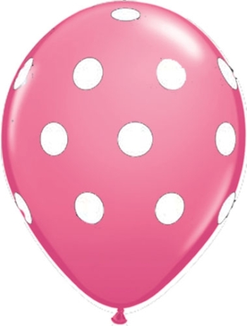 Big Polka Dots Rose  balloons QUALATEX