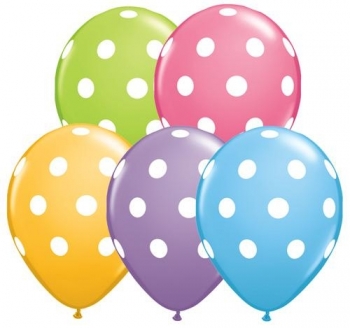 (50) 11" Big Polka Dots Easter Assorted latex balloons