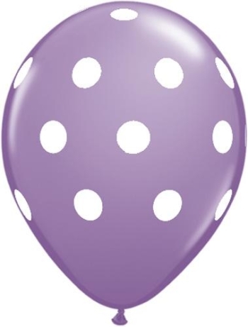 (50) 11" Big Polka Dots Spring Lilac balloons latex balloons