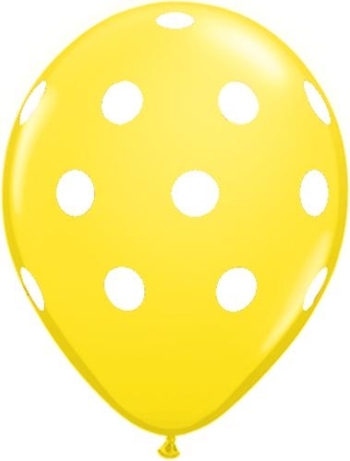 (50) 11" Big Polka Dots Yellow balloons latex balloons