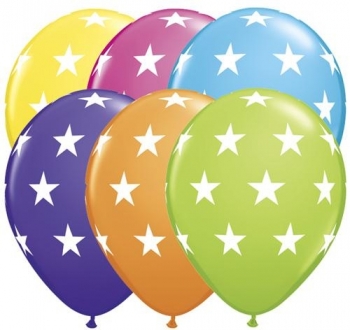 Q   Big Stars - Tropical Assorted balloons QUALATEX
