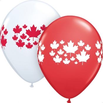 Canada Day Canada Leaf all around balloons QUALATEX
