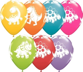 (50) 11" Cute & Cuddly Dinosaurs balloons latex balloons