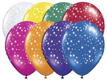 (50) 11" Stars Around - Jewel Assorted balloons latex balloons