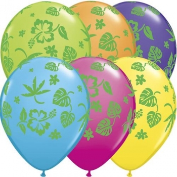 (50) 11" Tropical Flora - Tropical Assorted balloons latex balloons