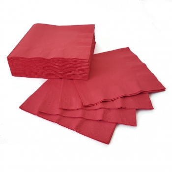 (50) Luncheon Napkins - Apple Red tableware