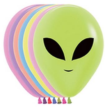 SEM (100) 5" Alien Neon Assorted balloons latex balloons