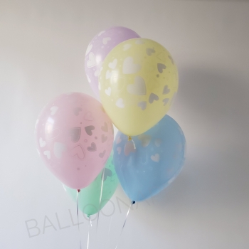 BET (50) 11" Assorted Hearts Pastel Matte balloons latex balloons