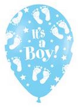 It's A Boy Footprint - Pastel Blue balloons SEMPERTEX