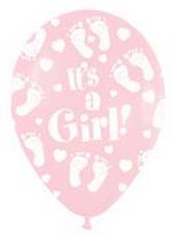 It's A Girl Footprint - Pastel Pink balloons SEMPERTEX