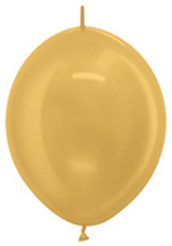 BET (50) 12" Link-O-Loon Metallic Gold balloons latex balloons