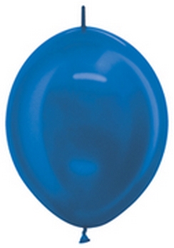 BET (50) 12" Link-O-Loon Metallic Blue balloons latex balloons